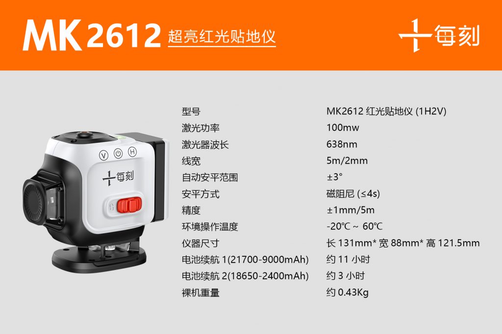 12線超亮紅光貼地儀